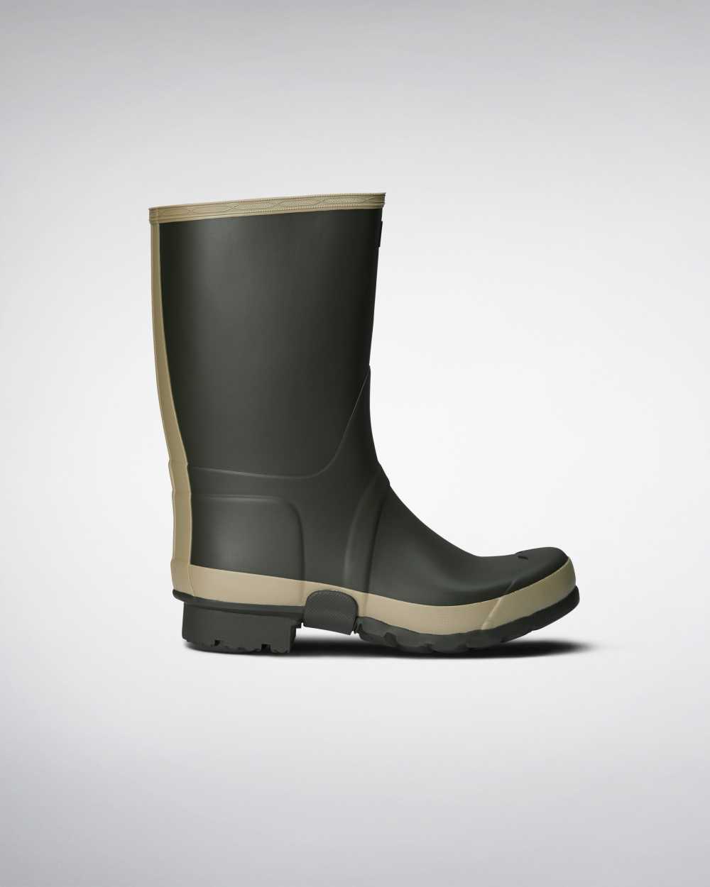 Mens Hunter Gardener Wellies Dark Olive | KSIZWV-059